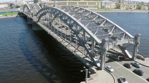Road And Bridge And River In Summer Sunny Day