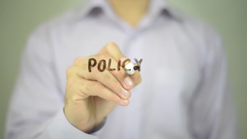 Hand Writes Policy on Clear Virtual Screen