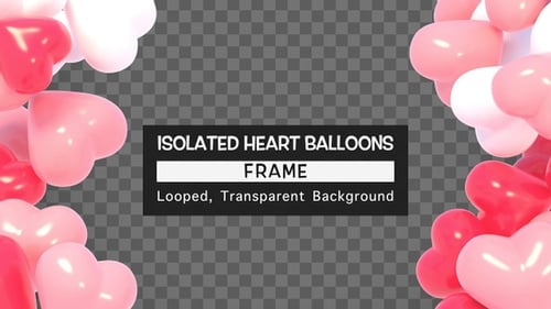 Animated Heart Balloon Frame for Romantic Events