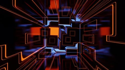 VJ Loop Abstract Mirror Tunnel Orange Kaleidoscope