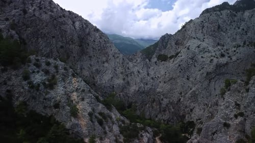 Landscape of Stone Grey Mountains in Turkey Filmed By Drone at a Summer Day