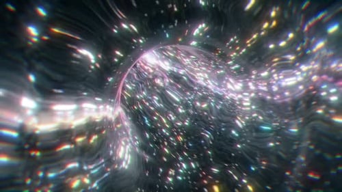 Sparkling Glitch Hyperspace Tunnel Background Animation