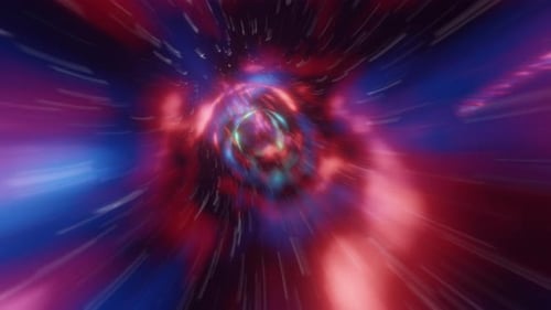 Abstract Tunnel of Blueorange Color