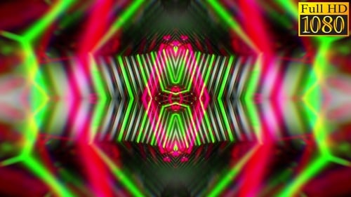 Abstract Neon Geometric Tunnel Loop Background