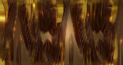 Abstract Golden Metallic Shimmering Waves Motion Background