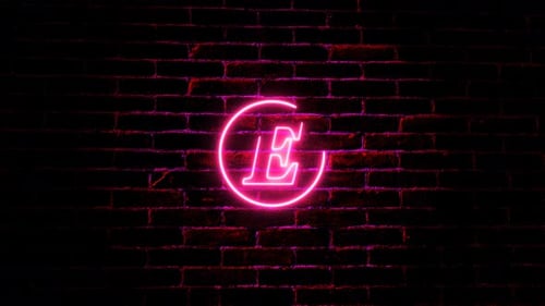 Neon E Text-Intro animiert