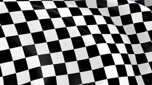 Realistic Waving Checkered Flag Race Background