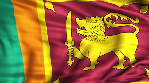 Waving Flag of Sri Lanka in Realistic Fabric Animation