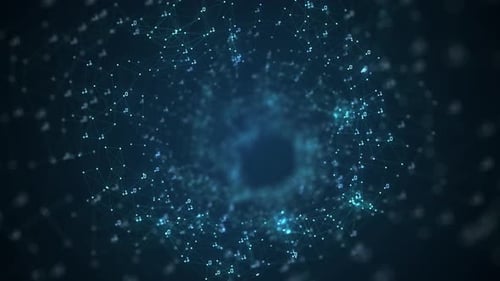 Digital Network Tunnel with Binary Data Flow Background