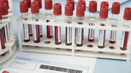 Medical Lab Blood Test Results with Positive Diagnosis Animation