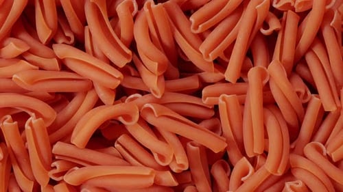 Noodles Made From the Flour of Red Lentils. Close Up, Top View