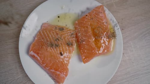 Marinating Salmon Fish