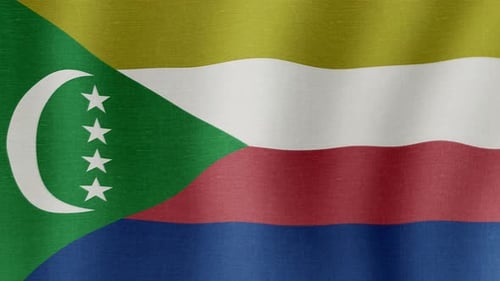 Realistic Comoros Flag Waving Seamless Loop