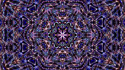 Abstract Glowing Star Kaleidoscope Pattern Loop