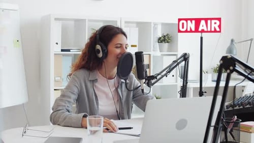 Female Host Finishing Work