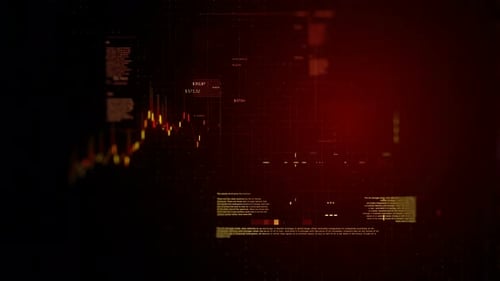 Futuristic Digital HUD Financial Data Graph Animation