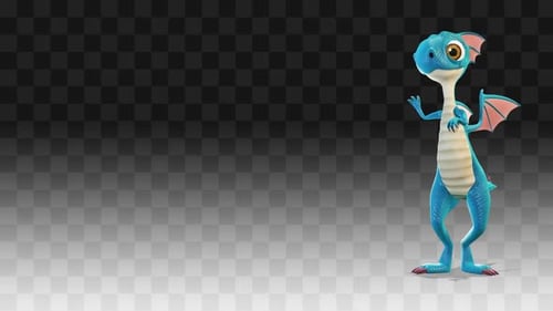 Dragon Comes Out From The Right Side Of The Screen And Greeting