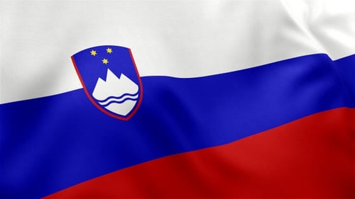 Slovenia National Flag Waving in Realistic Fabric Animation
