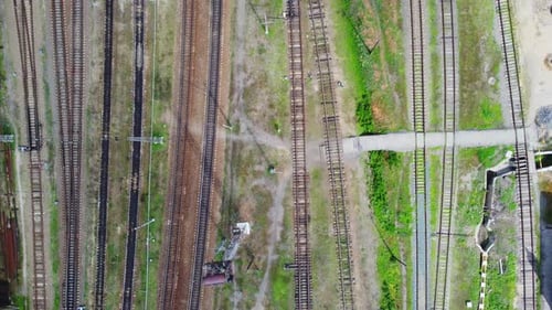 Luftaufnahme der Eisenbahn