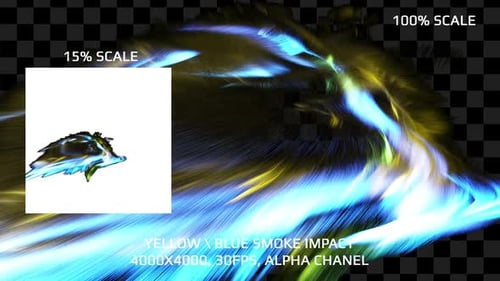 Dynamic Yellow and Blue Fluid Energy Burst Effect