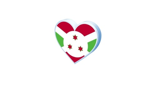Burundi Flag Heart Rotating 3D Animation