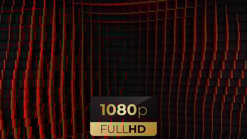 Abstract Red Glowing Cubes Motion Background Loop