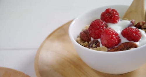 Healthy Breakfast Bowl with Yogurt and Fresh Berries