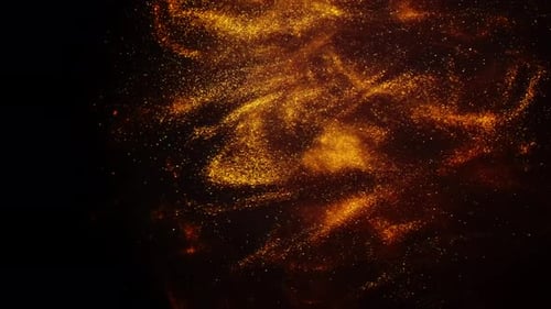 Prise de vue à l'encre dorée dans l'eau avec caméra. Des gouttes de peinture dorées sont tombées, réagissent et créent un abstrait