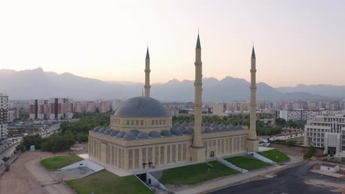 Minarets and Domes of Blue Mosque at Turkey