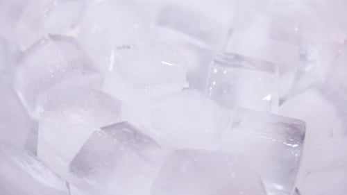 Macro Shot of Translucent Ice Cubes