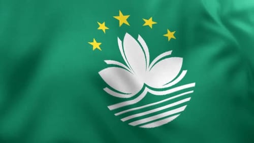 Macau Special Administrative Region Flag Waving Loop