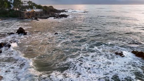 Dramatic Sea Texture Aerial View Turkey Alanya