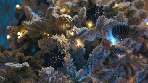 Decorated Christmas Tree and Gifts at Home