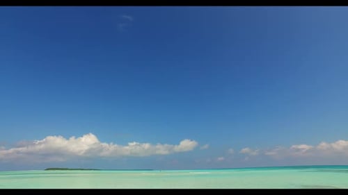 Aerial view sky of paradise coast beach voyage by clear water and clean sandy background of a dayout