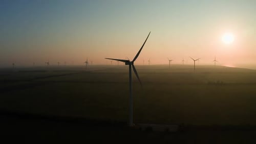 Wind Energy Generator Industry Ecology Windmill Renewable Sunset