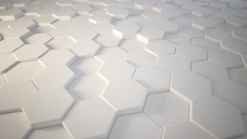 Abstract White Hexagon Geometric Loop Background Animation