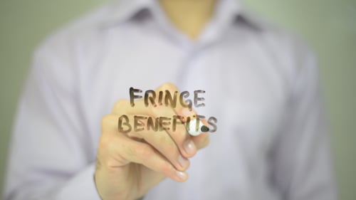 Hand Writing Fringe Benefits with Marker