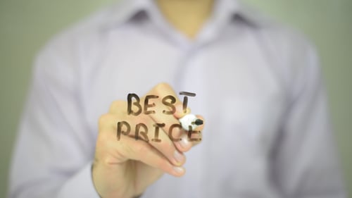 Man Writes Best Price on Transparent Screen