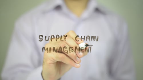 Writing Supply Chain Management on Clear Surface