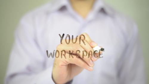 Your Workspace Text Written on Transparent Surface