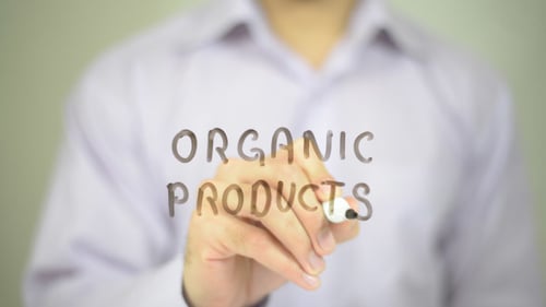 Writing Organic Products on a Clear Surface