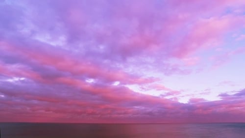 Cloudy Sunset Sky over the Sea.