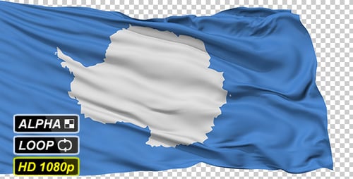 Antarctica Flag Waving Loop with Alpha Channel