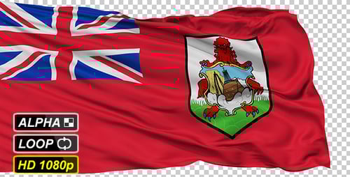 Realistic Bermuda National Flag Waving Animation