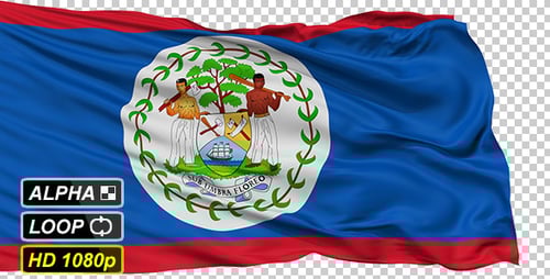 Belize National Flag Waving Animation