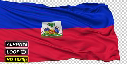Waving Flag of Haiti Isolated on White Background