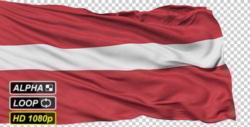 Latvia Flag Waving Realistic Seamless Loop