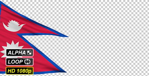 Realistic Waving Nepal Flag Animation