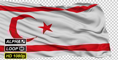 Waving Flag of Northern Cyprus Loop