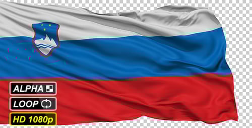 Realistic Slovenia Flag Waving Animation